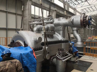 中国五环公司博源天然碱项目3#汽轮机和发电机吊装工作圆满完成