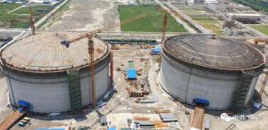 台塑16万M?低温丙烷储罐T202成功升顶