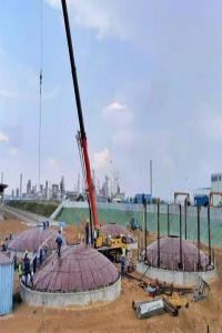 喜讯!榆炼进口原油铁路接卸车项目8台储罐基础全面交安