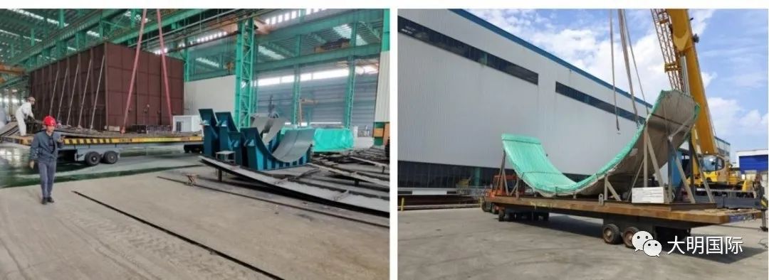 大明重工服务卡沙甘天然气综合处理储罐预制项目顺利发运 大明重工服务卡沙甘天然气综合处理储罐预制项目顺利发运