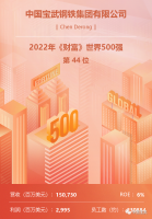 第44位!宝武挺进世界500强前50强