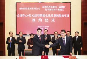 打造新能源创新高地,盛虹新型储能项目签约