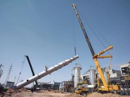 新疆维格瑞24万吨/年(一期)可生物降解项目大件吊装圆满完成